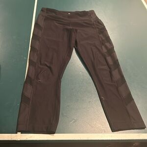 Black and Mesh Cropped Leggings